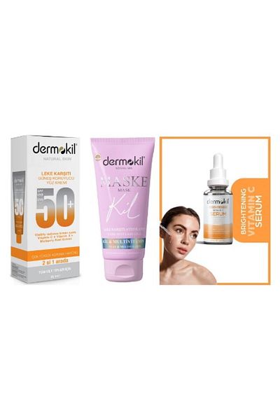 Dermokil 30 ml Set of 3 - Sunscreen, Mask and Vitamin C Serum - Anti-Blemish