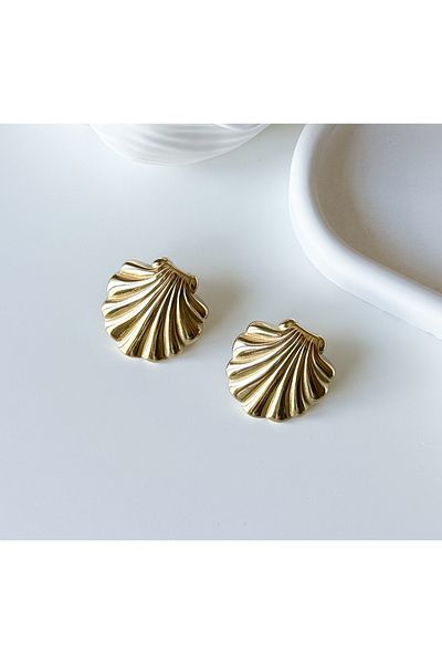 CHARMLUCKY Steel shell earrings
