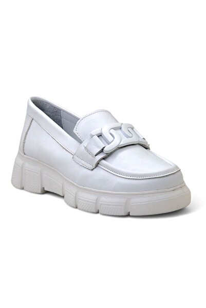 Mammamia D24YA-3430 White Genuine Leather Women's Shoes