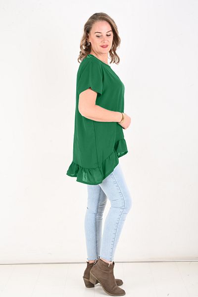KSV Collection Women's Ruffled Long Skirt Tunic