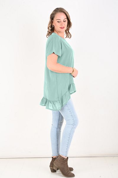 KSV Collection Women's Ruffled Long Skirt Tunic