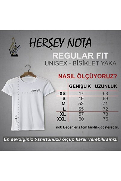 Herşey Nota Μουσικές νότες Λευκό μπλουζάκι Unisex