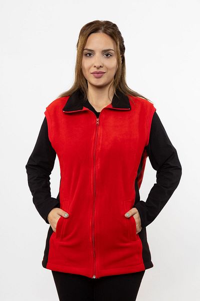 DESCRİBE WOMEN'S POLAR RED ZIPPERED VEST