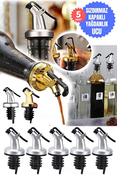 Munico 5 Adet Yağ Şişesi Tıpası Uygun Dökme Ağızları Zeytinyağı Tıpa Dökücü L...