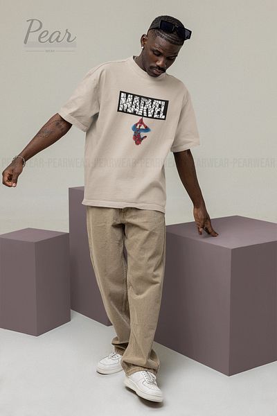 Pear Wear Μπλουζάκι Marvel Spiderman με στάμπα Unisex T-shirt Oversize