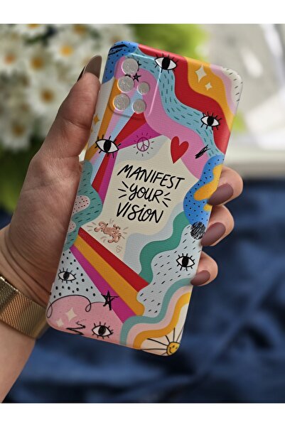 SUPER FRAME Samsung Galaxy A71 Uyumlu Manifest Tasarımlı Şeffaf Telefon Kılıfı