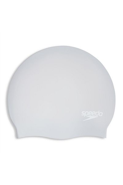 SPEEDO قبعة شعر طويلة فضية اللون