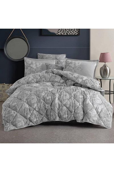 Cette Clasy Ranforce Double Gray Quilt - 100% Cotton Destin V1