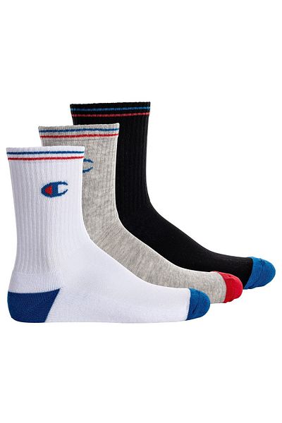 Champion 3 Paar Unisex-Radsocken – mit Logo und Streifen-Detail
