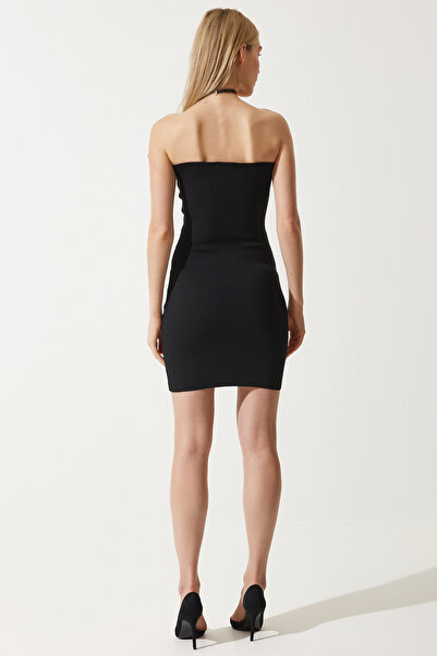 Happiness İstanbul Dámske letné mini šaty z čiernej ruže NS00402