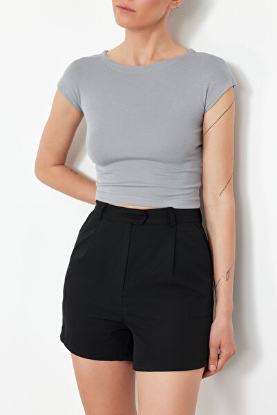 Edit by Trendyol Black Woven Shorts & Bermuda - Twoaw24Sr00088