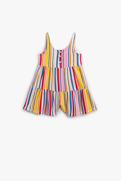 Koton Kids Ecru Striped Girl's Jumpsuit 4SKG80036AK