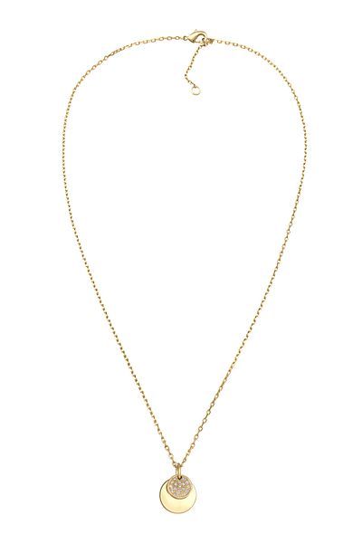ELLI Halskette Damen Anhänger Plättchen Elegant Silberfarbend mit Kristallen