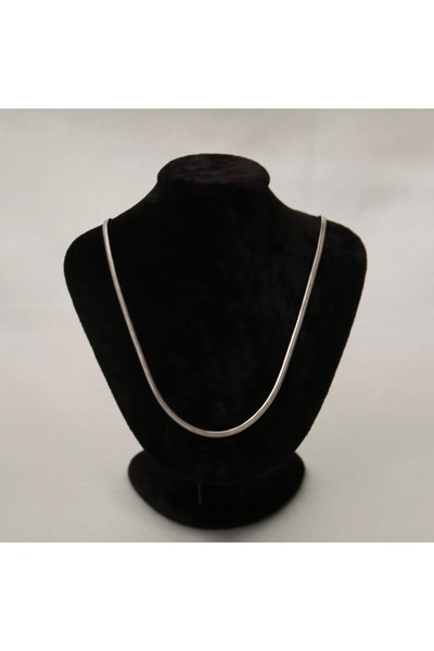JEWELRY قلادة من الفولاذ بسلسلة إيطالية فضية