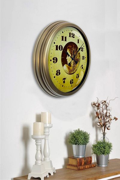Kasva Concept Antique Metal Vintage Wall Clock 40 cm