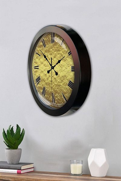 Kasva Concept Gift 36 cm Black Metal Cracker Wall Clock