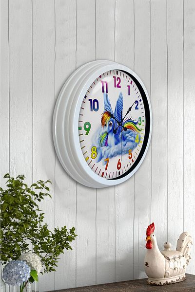 Kasva Concept 40 cm White Metal Children's Room Wall Clock