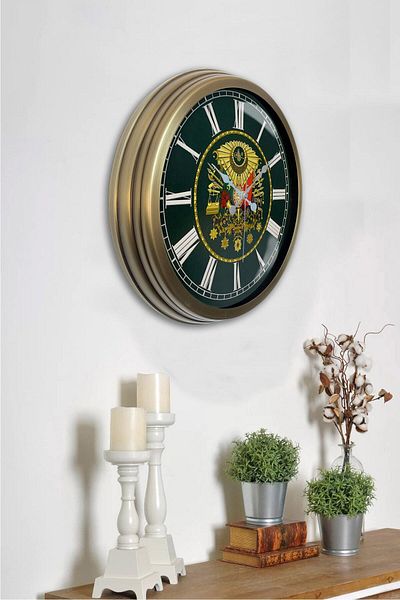 Kasva Concept 40 cm Antique Metal Ottoman Empire Wall Clock