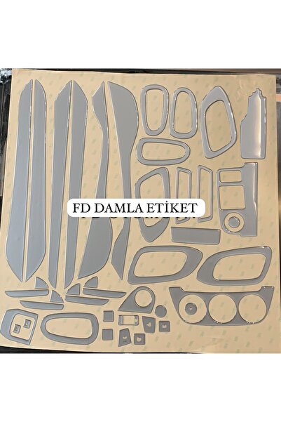 FD Damla Etiket بيجو 301 - تصميم خاص باللون الرمادي الفضي، مجموعة كاملة من ال...