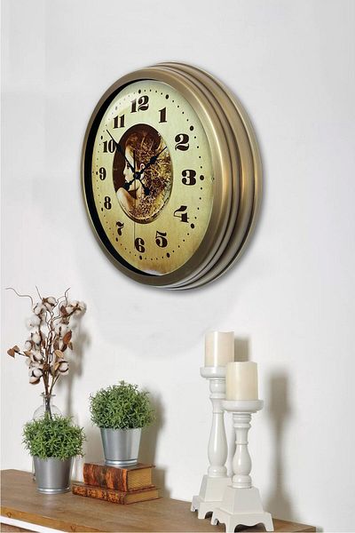 Kasva Concept Antique Metal Vintage Wall Clock 40 cm
