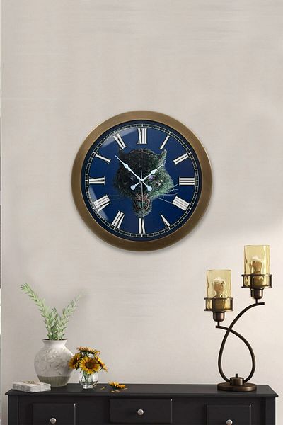 Kasva Concept Antique Metal Wild Nature Wall Clock 36 cm