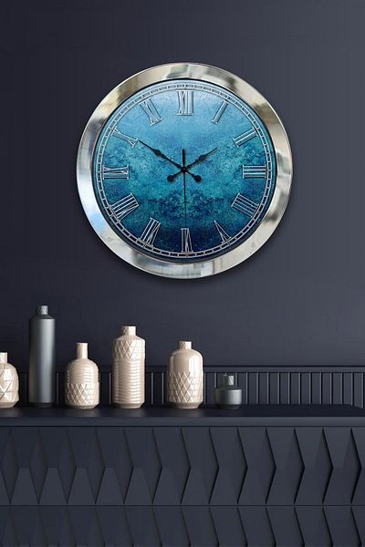 Kasva Concept Gift 36 cm Chrome Metal Elite Wall Clock