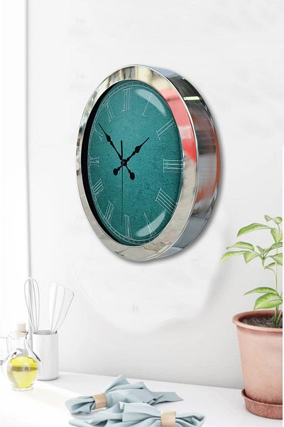 Kasva Concept Gift 36 cm Chrome Metal Intuition Wall Clock