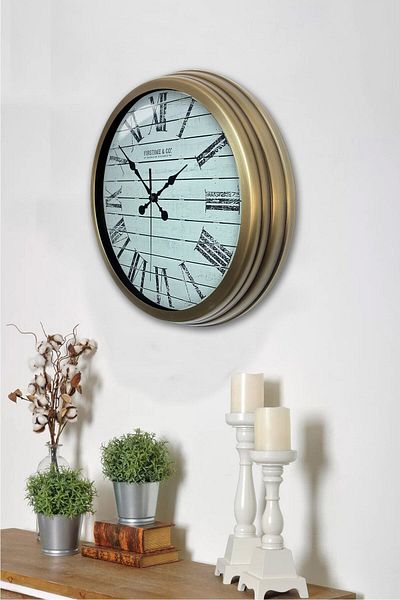 Kasva Concept 40 cm Antique Metal Novel Wall Clock