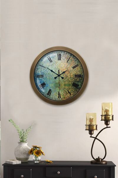 Kasva Concept هدية ساعة حائط معدنية عتيقة من الياسمين مقاس 36 سم