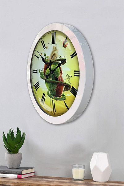 Kasva Concept Gift 36 cm White Metal Natural Wall Clock
