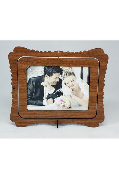 LAZER ART 15X21 ROTATING WOODEN FRAME - DOUBLE SIDED EXPERIENCE FRAME - LASERCERCEVE0001