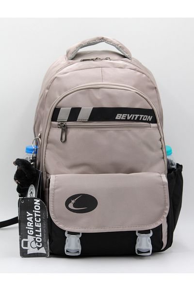 GirayCollection Unisex School Backpack - Special Fabric, Mink-Black, 34300
