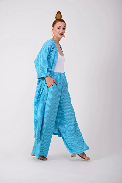 ZTO طقم بنطلون قفطان نسائي فضفاض