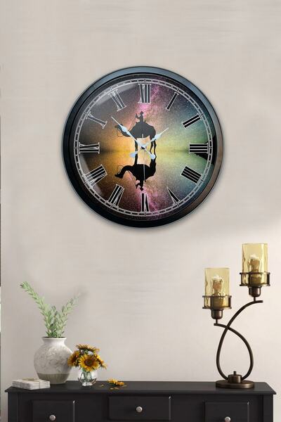 Kasva Concept هدية ساعة حائط معدنية سوداء مقاس 40 سم