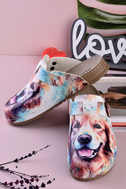 DOGİYE 8091 Dog Printed Comfort Sabo Slippers