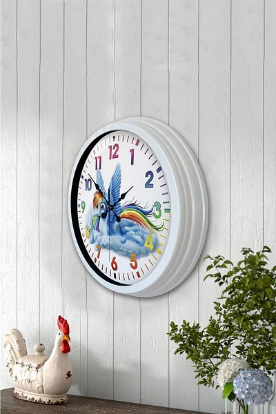 Kasva Concept 40 cm White Metal Children's Room Wall Clock