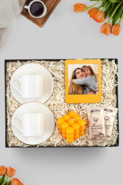 Trendmiya Bubble Mum & Çerçeve & 2'li Gold Detaylı Fincan & 2'li Tek İçimlik ...