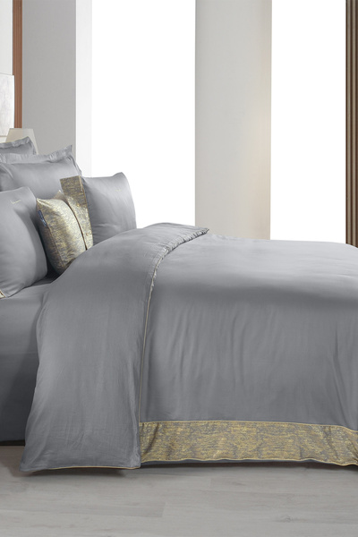 Sarev Voronezh Gray Double Duvet Cover Set - 100% Cotton, "300 TC"