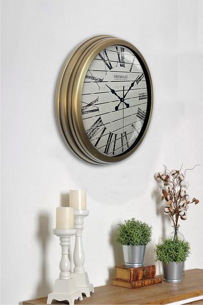 Kasva Concept 40 cm Antique Metal Novel Wall Clock