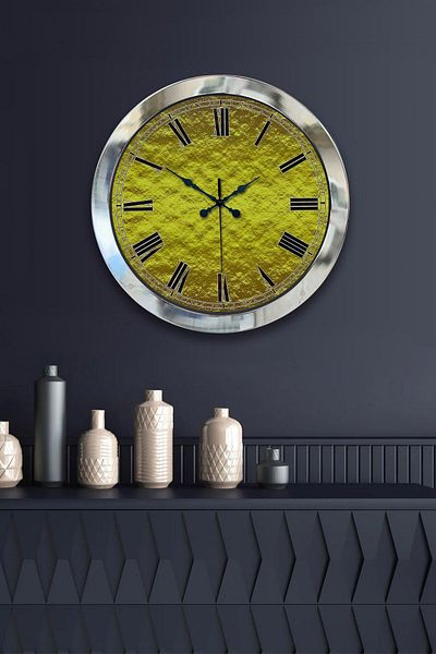 Kasva Concept Gift 36 cm Chrome Metal Cracker Wall Clock