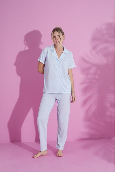 PİJAMOOD Set pijama frontală cu 5 nasturi