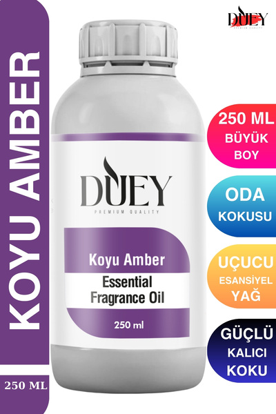 DUEY Koyu Amber Uçucu Yağ 250 Ml Mum Esansı, Oda Kokusu, Hava Nemlendiricisi,...