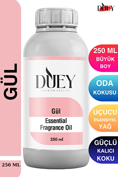 DUEY Gül Uçucu Yağ 250 Ml Mum Esansı, Oda Kokusu, Hava Nemlendiricisi, Çamaşı...