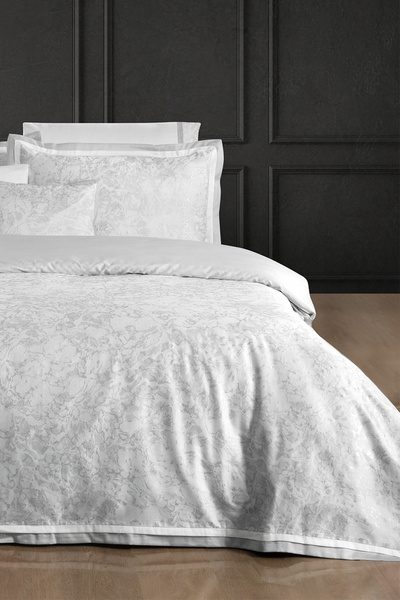 Sarev Laney Gray Double Satin Duvet Cover - 100% Cotton, "400 TC"