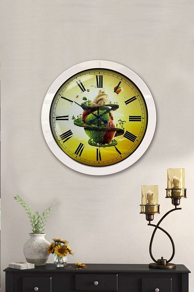 Kasva Concept Gift 36 cm White Metal Natural Wall Clock