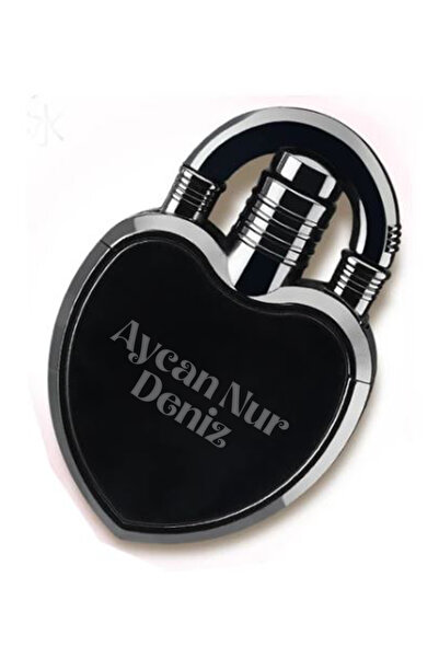İŞTE BU Kalp Şeklinde Kişiye Özel İsimli Çakmak Metal Turbo Alev Çakmak