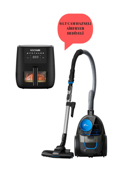 Philips Fc9332/07 Powerpro City Toz Torbasız Elektrikli Süpürge - Airfryer 6 lt Yağsız Fritöz Cam Hazneli