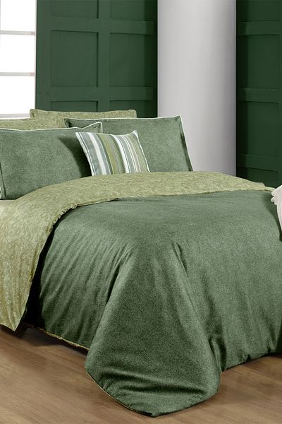 Sarev Berlina Green King Size (King Size) 100% Cotton Satin "233 Tc" Duvet Cover Set