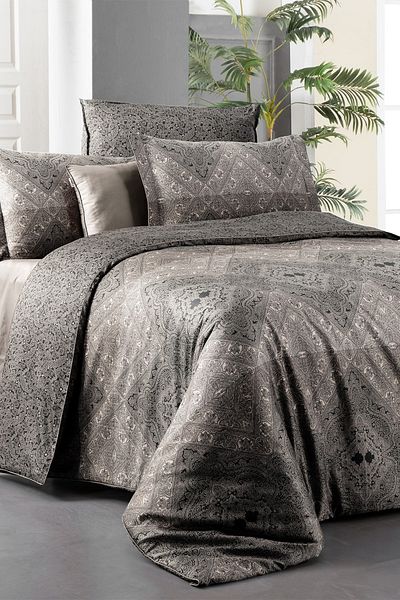 Sarev Σετ Παπλωματοθήκη Brezno Beige Διπλό - 100% Βαμβακερό Σατέν, "300 TC"