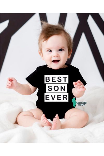 CACTUS COLLECTION Best Son Ever Written - Cotton Designed Baby Bodysuit